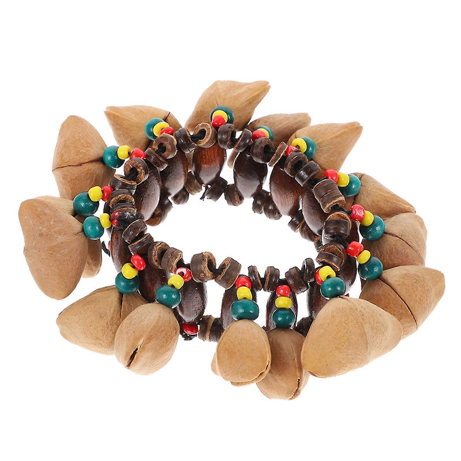 Assorted Color Nut Shell Bracelet Drum Bell for Playing Use 1Pcs