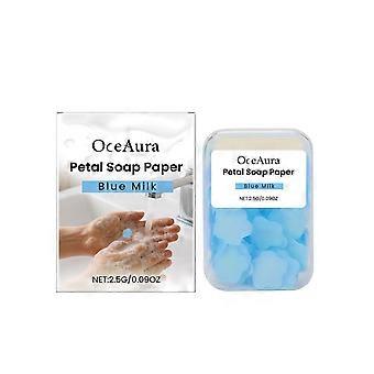 Milk Flavored Petal Hand Soap Sheets, Gentle Cleansing and Moisturizing Portable Soap Sheets for Hand Hygiene, 2.5g