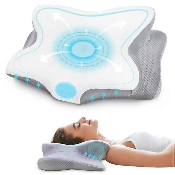 Memory Pillow - Ergonomic Orthopedic Cooling - White