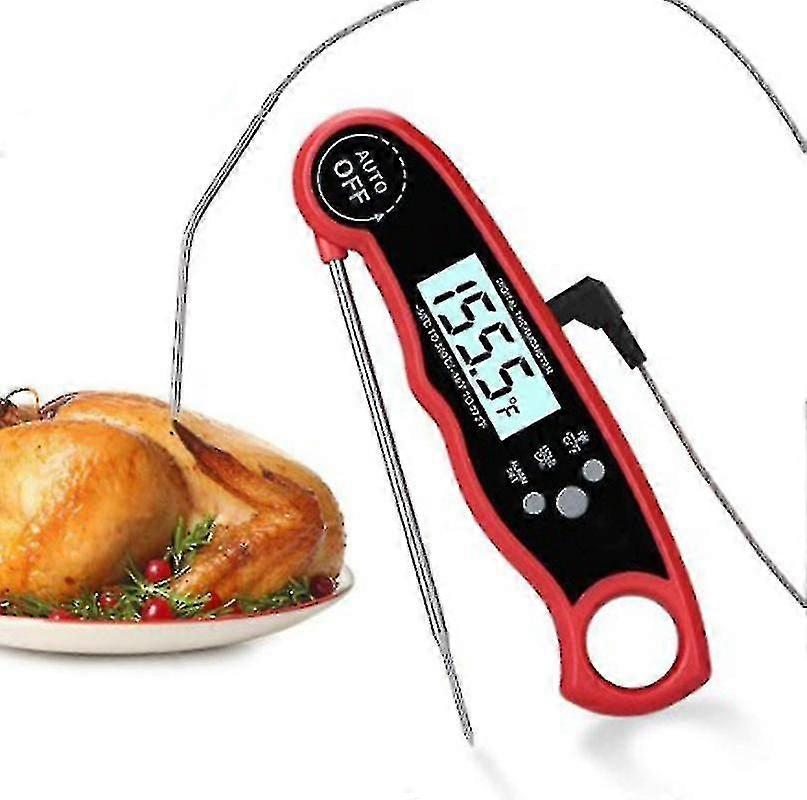 Meat Thermometer Grill Thermometer, Lcd Digital Roast Thermometer,red
