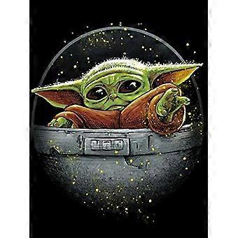 DIY 5D Diamond Painting Number Set Baby Yoda 14X20 Inch,Full Round Drill Diamond Artist Wall Decoration Children's Adult Art kit Handcraft Living Room