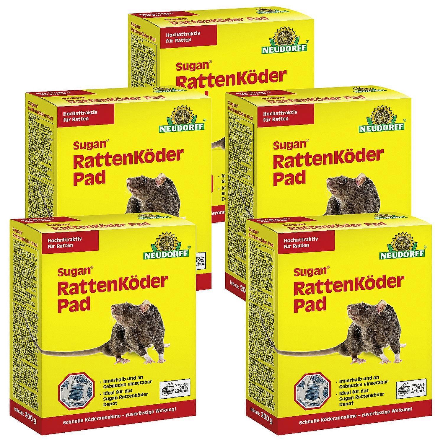 5 x NEUDORFF Sugan® Rattenköder Pad, 200 g