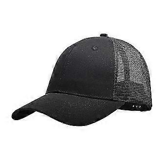 SNDO-Black Mesh Baseball Cap for Sun Protection 2Pcs Sports Quick Dry Hats