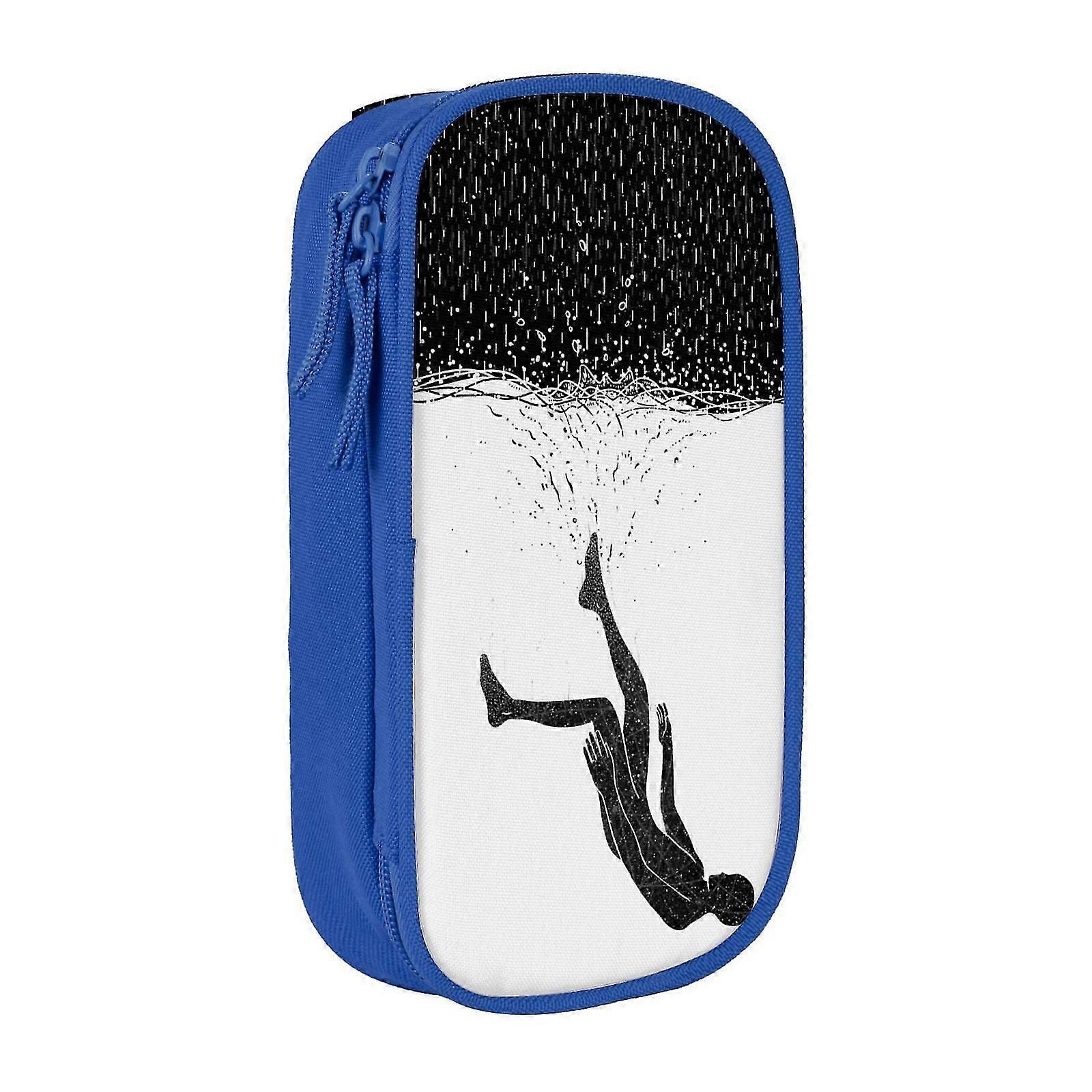 T2372 Large Storage Pencil Case, Ocean Solitary Man Pattern