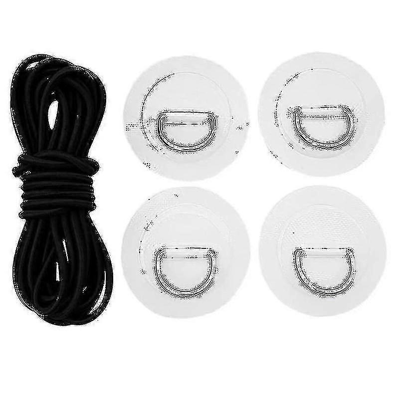 4pcs Surfboard Dinghy Boat Pvc Patch With D Ring Rigging Kit