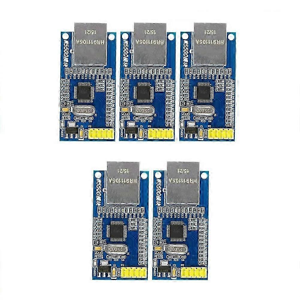 5PCS W5500 Ethernet Network Modules TCP/IP 51/STM32 SPI Interface 3.3V 5V I/O MCU Microcontroller Program over W5100