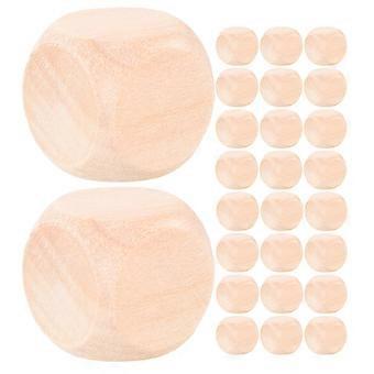 50 Stück 18 mm/0,71 Zoll leere Holzwürfel – Würfel mit runden Ecken, unfertige Bastelblöcke für DIY-Graffiti-Brettspiele, Partyzubehör