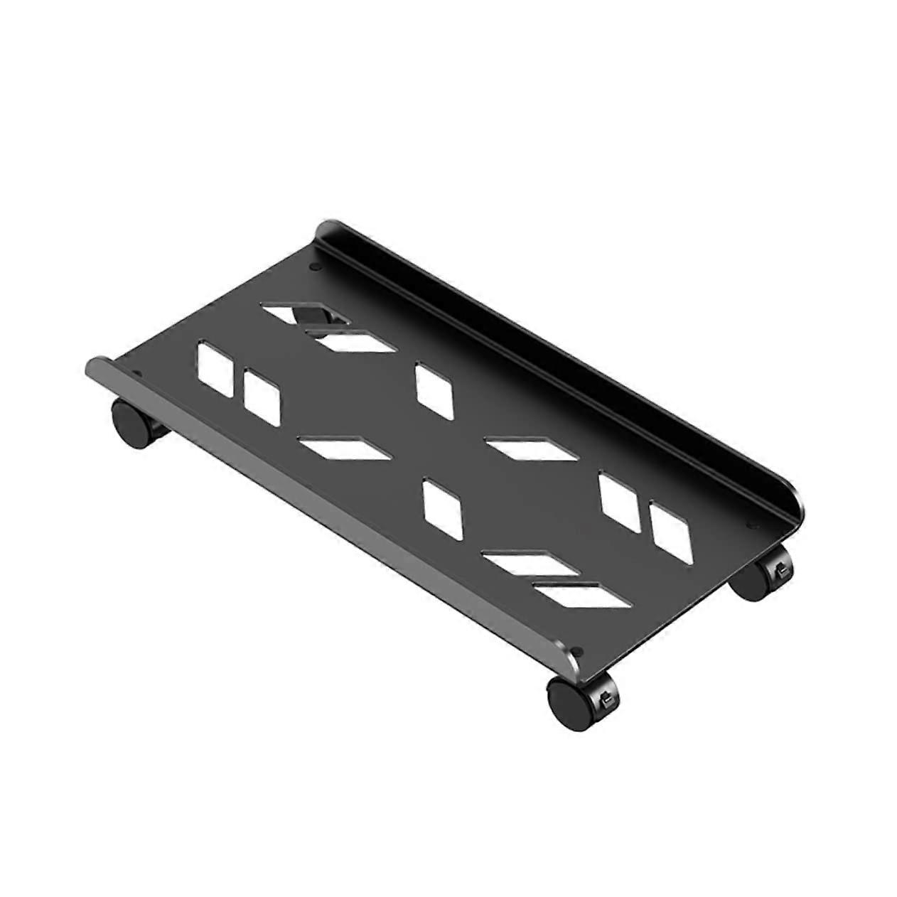 Adjustable Computer Tower Stand with Lockable Wheels, Ventilated Cooling Design for Desktop PCs