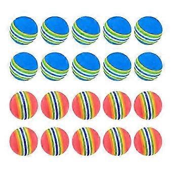 20 Stück Golfbälle, weiche Schaumstoff-Gartengolfbälle, Übungsgolfbälle, Schwamm-Regenbogen-Golfbälle für Indo zxfg