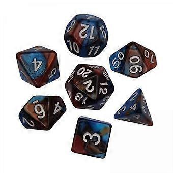 3x7x Polyhedral Dices Smooth D4-D20 for Math Teaching Bar Table Board Games Dark