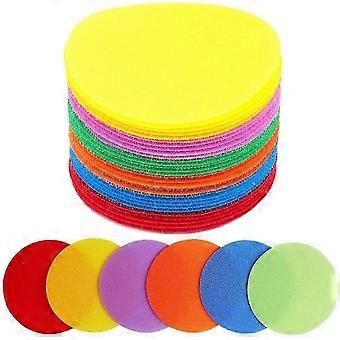 Marqueurs de tapis ronds, compatibles avec les jeux et outils pédagogiques pour le sport en classe, orange, bleu, vert, rouge, violet, jaune, 30 pièces