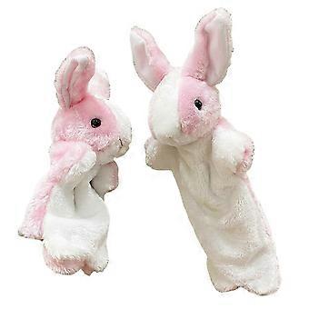 Conejitos Títere de mano de peluche Títere de mano juguete Juego de rol Juguete para contar cuentos Juego de simulación imaginativo Enseñanza Preescolar Rosa