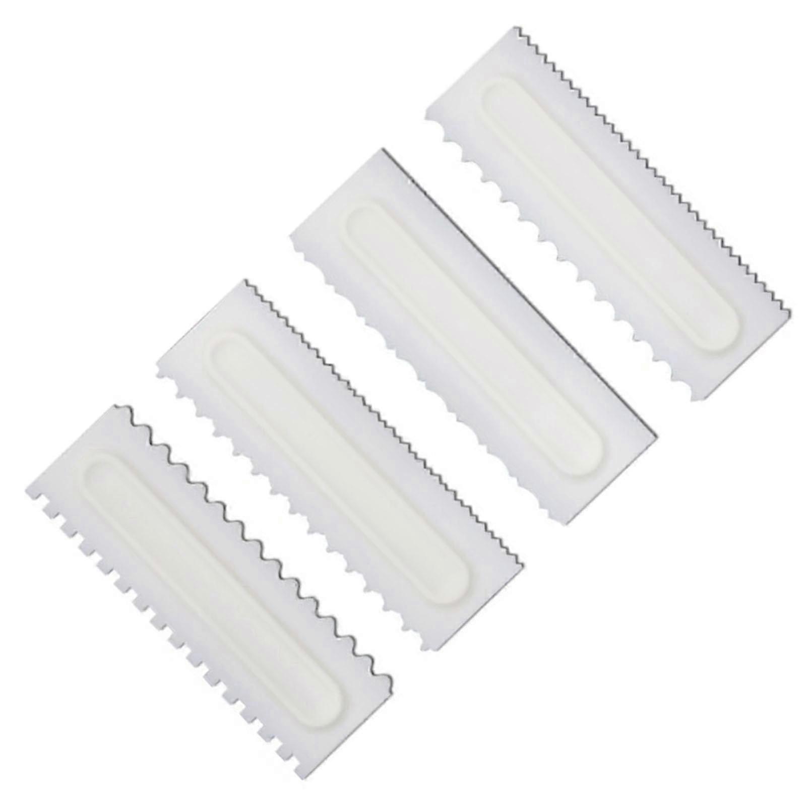 4Pcs Cake Smoother Decorating Comb Scraper - 4 Shape Safe Environmental Friendly