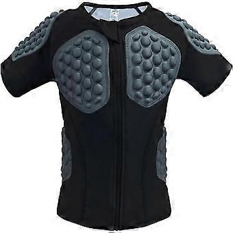 AURA Football Rib Protector, Jugend Baseball Brustschutzshirt Kinder gepolstertes Kompressionsshirt, (Schwarz, YL)