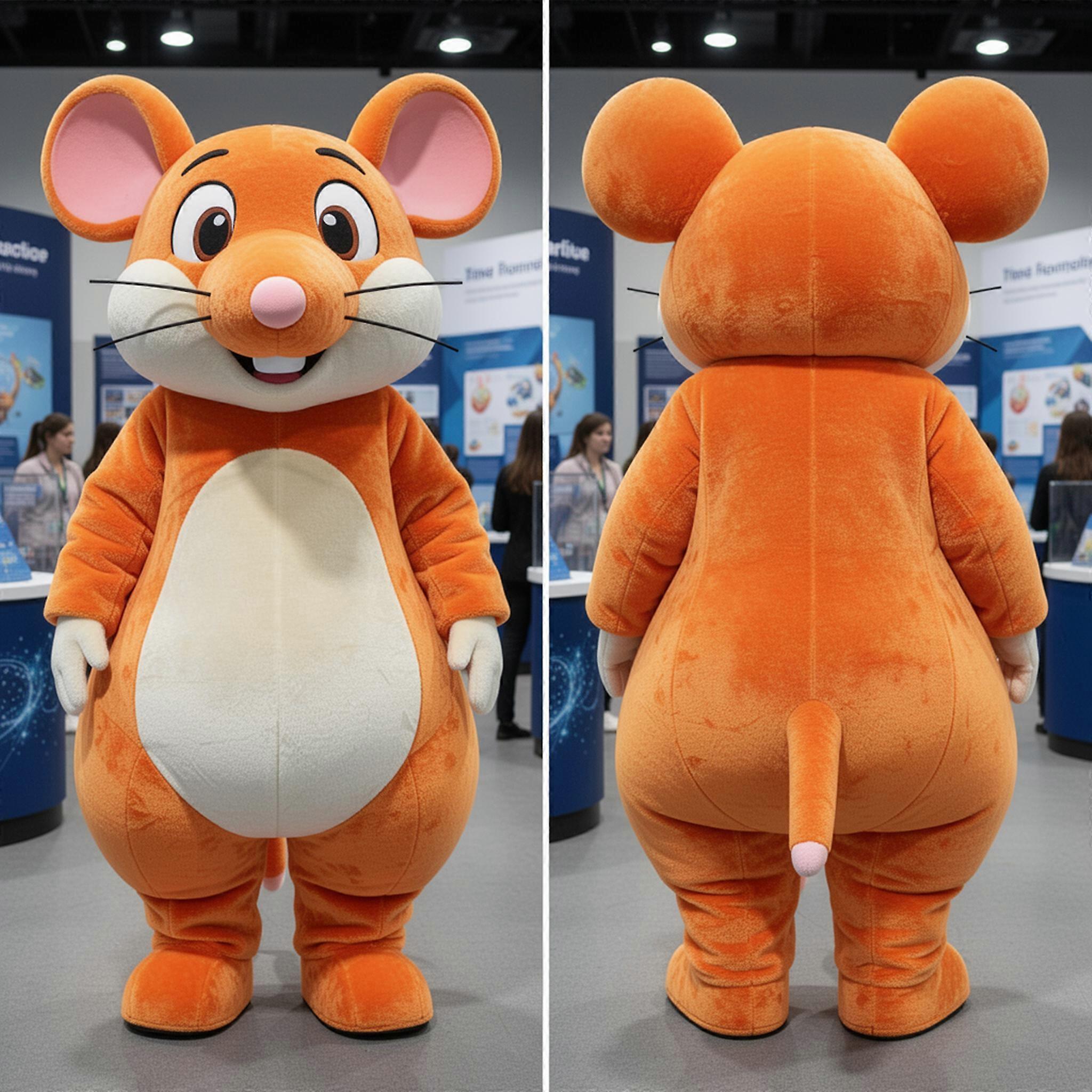 MASTICOT Rust Orange Cuddly Rat Mascot