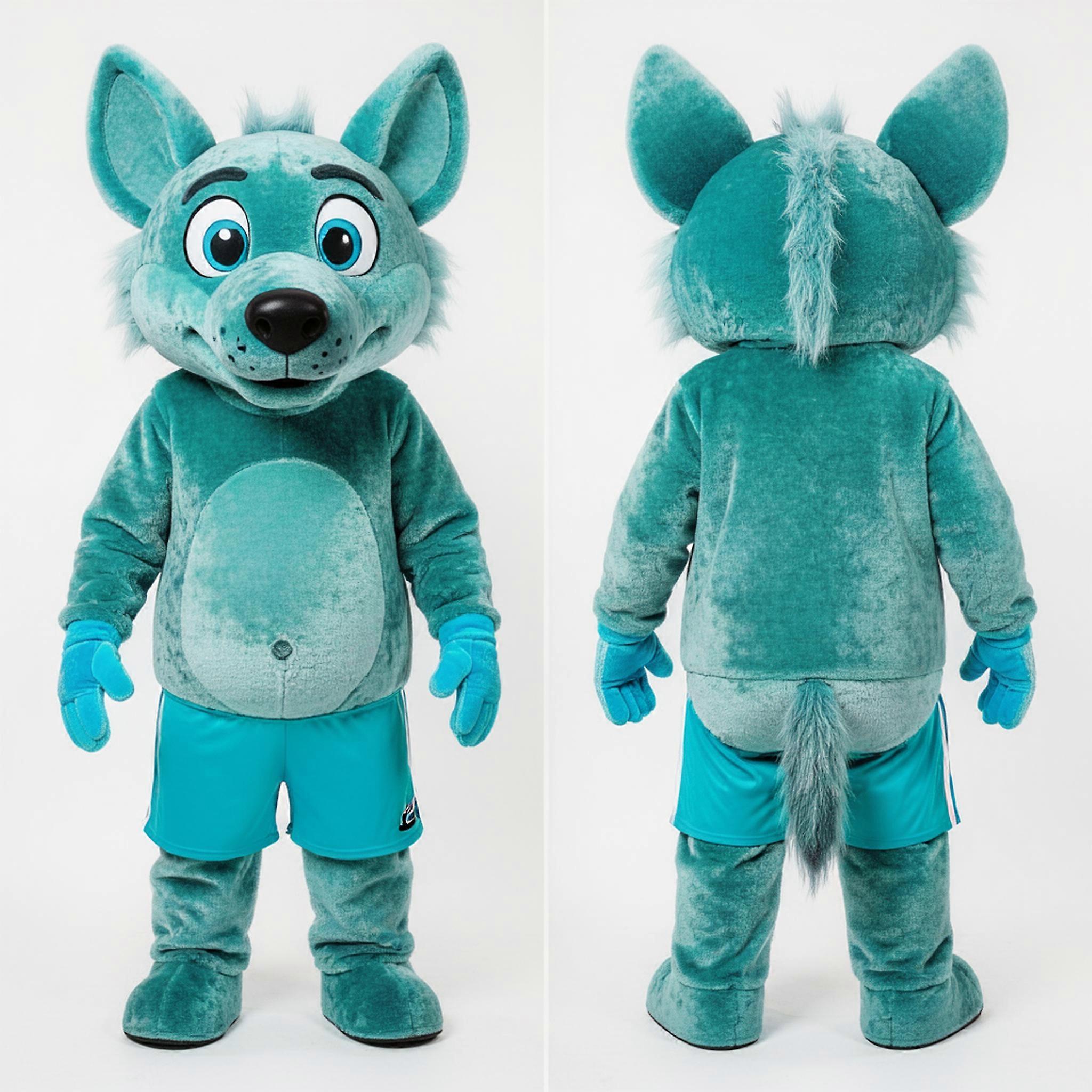 MASTICOT Cyan Broad Shouldered Hyena Mascot