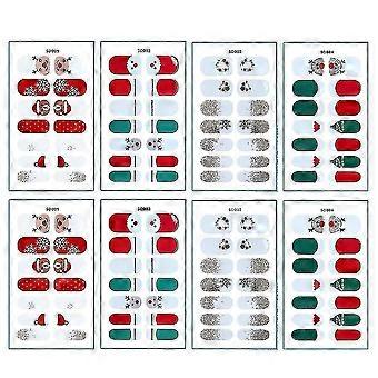 Christmas False Nails Fake Nail Tips With Designs Full Cover Press On Acrylic False Nails Stick On Nails For Christmas