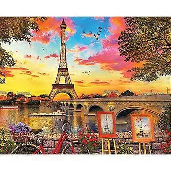 Puzzles Paris Sunset Jigsaw Puzzle Puzzle Unique Cut Pieces VV1119