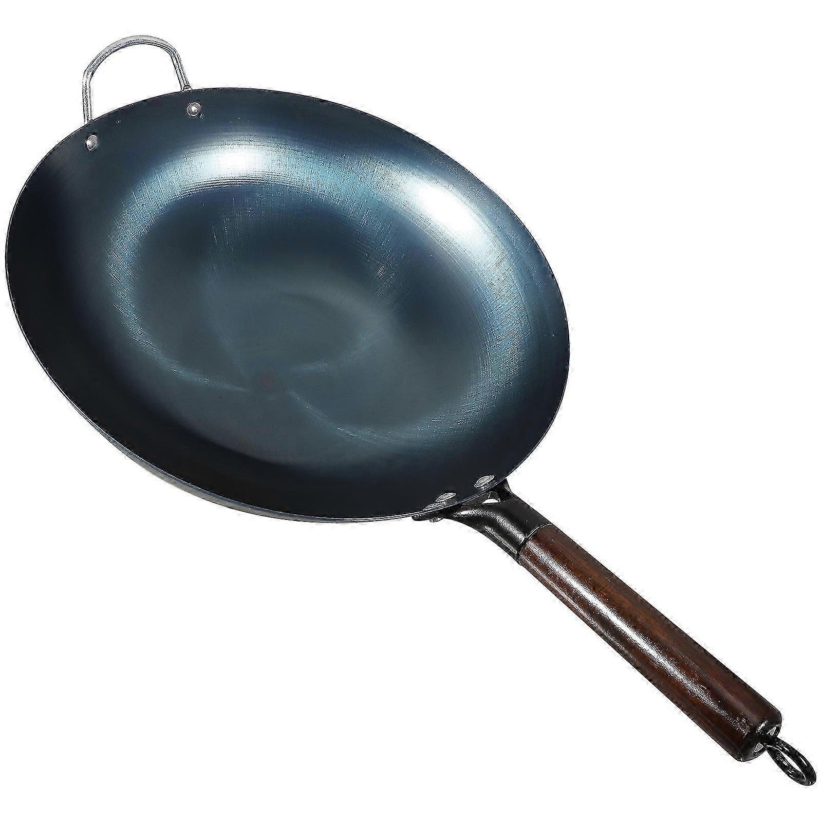Rust-Resistant Iron Wok with Handle