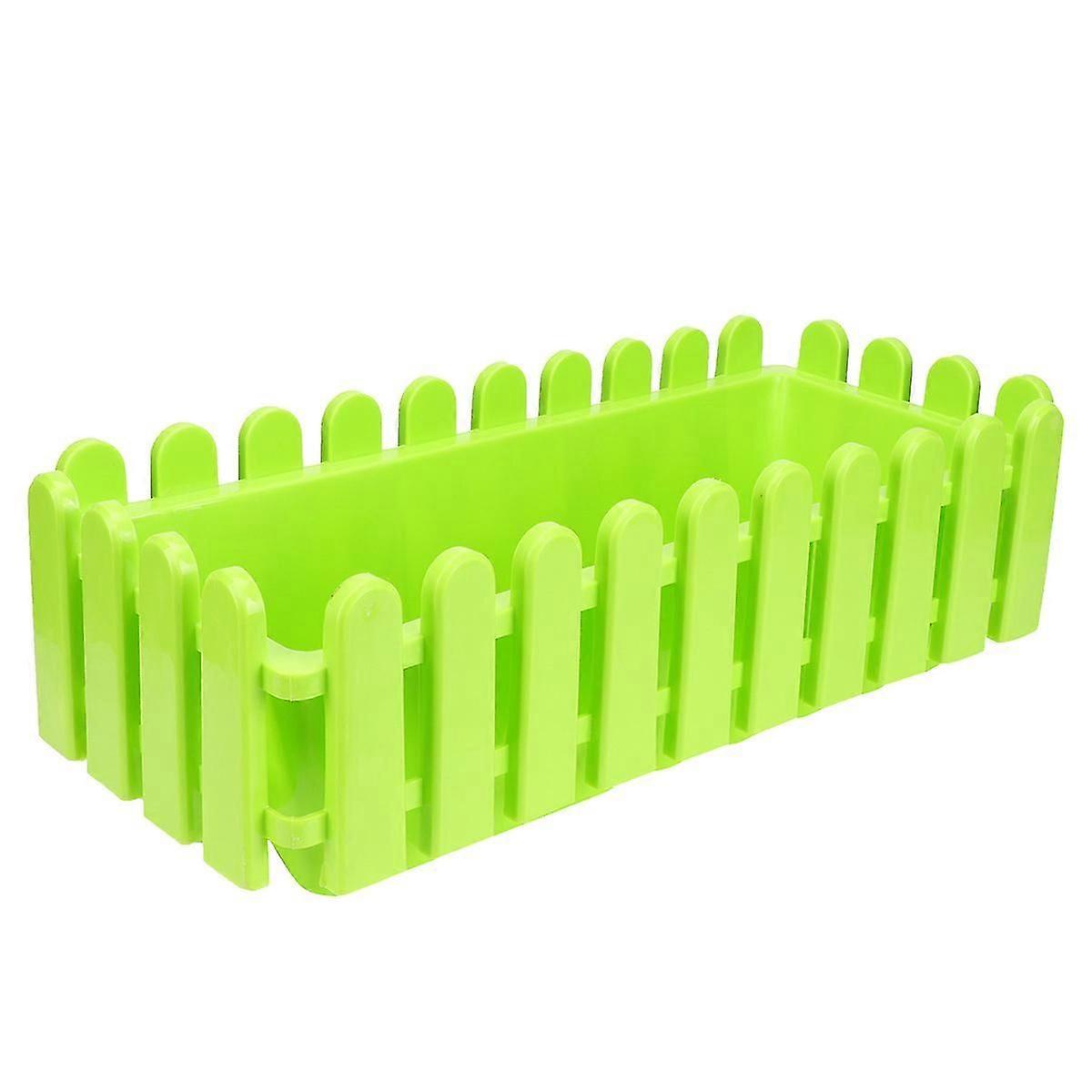Plastic Rectangular Fence Flower Pot for Garden Decoration