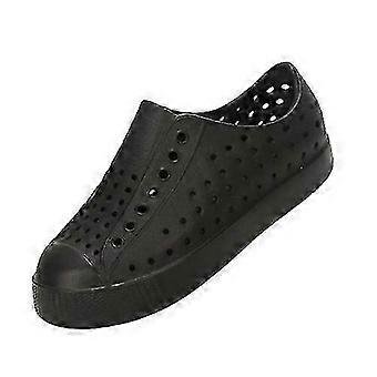 EVA Slip-On Hollow-out Cave Beach Slippers for Kids – Unisex, Flat Heels, Sizes 28-35, Lightweight Design