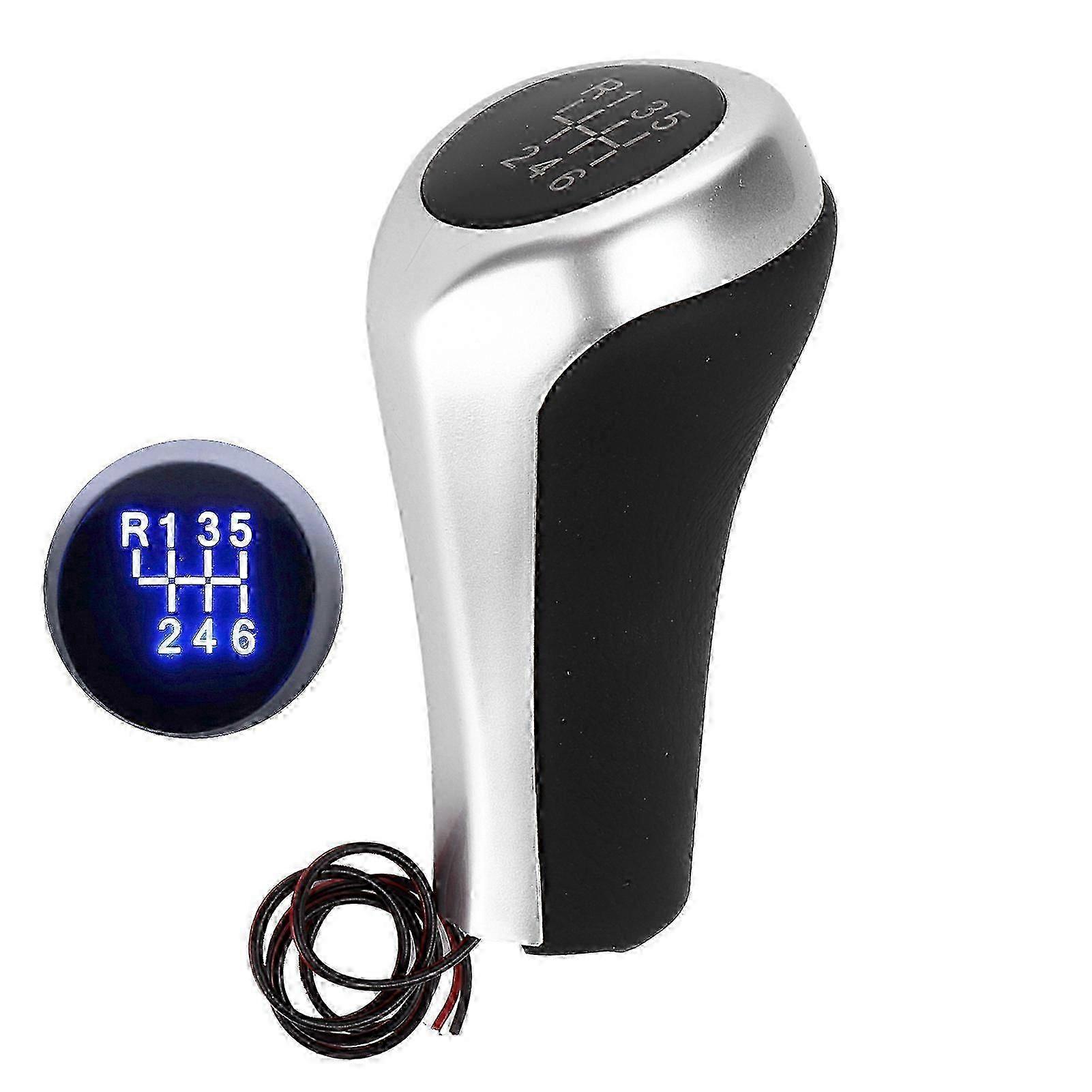 Car 6 Speed Gear Shift Knob Matte Style with Light Replacement Compatible with 5 Series E60 E61 E28 E34 E39