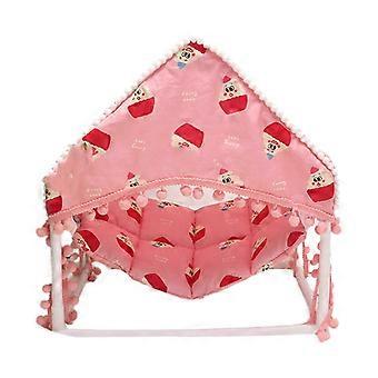 Bunnies Ferrets Sleepingly Bed Durability Pet Hammock Stand Animal Print Hammock for Bunnies and Hamster Pink