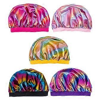 Wide Elastic Hair Bonnet for Sleeping Colorful 10Pcs Set