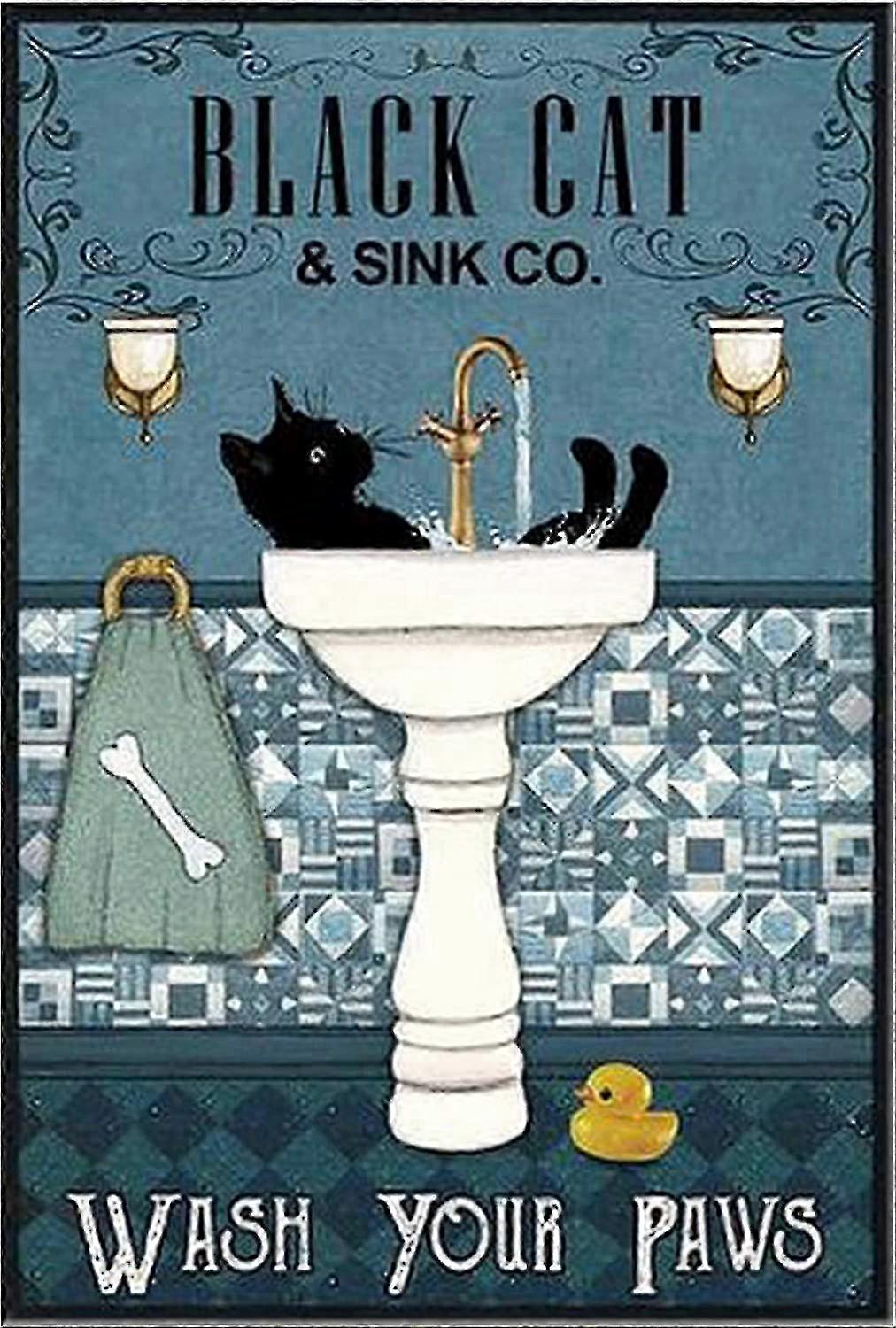 8x12 Inch Rustproof Cat Decor Sign