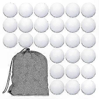 Lot de 100 balles de golf d'entraînement creuses et biodégradables avec sac de transport en filet réutilisable, pour l'entraînement en intérieur et en extérieur