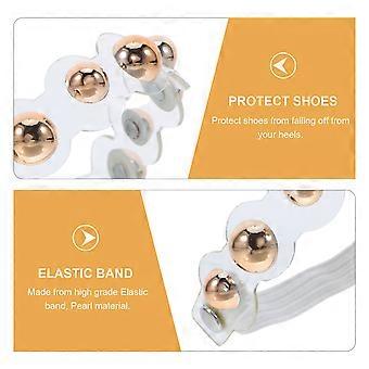 Daily Use Elastic Heel Bands Shoe Straps Female Pearl Material 3Pairs