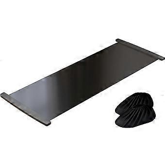 Home Fitness Slide Board Glide Mat with End Stops Legs Glutes Training Weight Loss