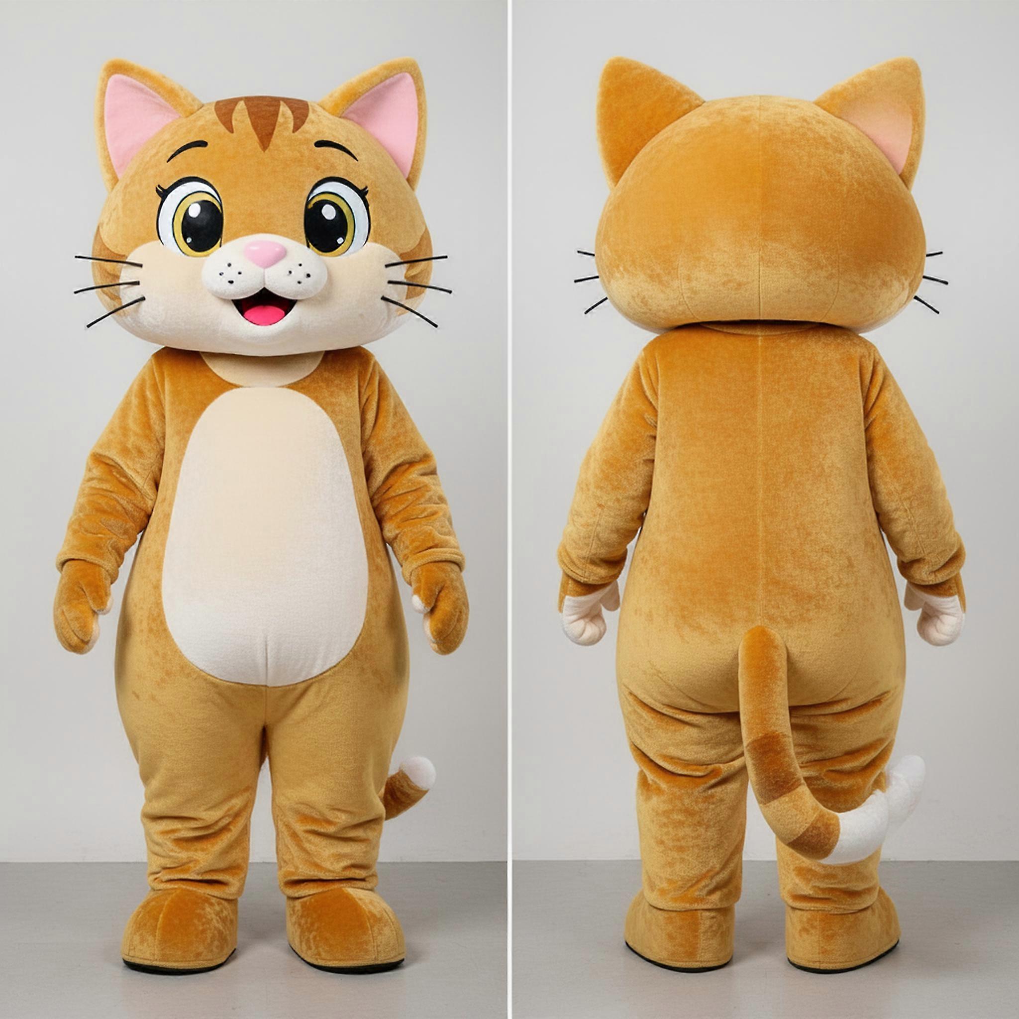 MASTICOT Gold Fluffy Cat Mascot