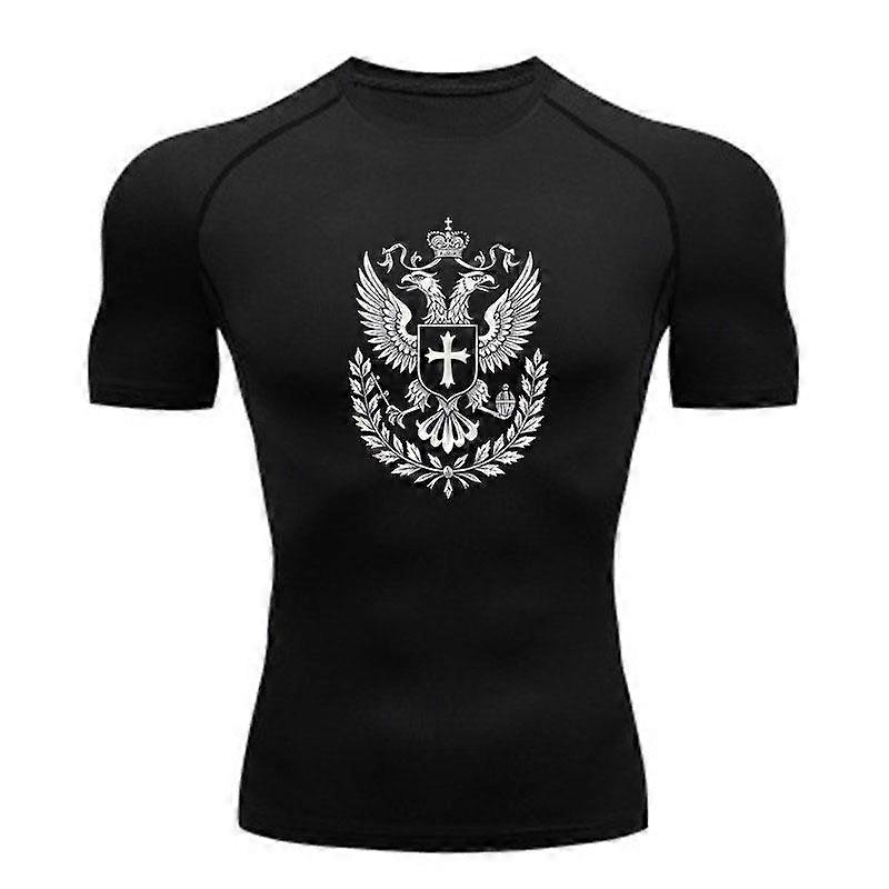 Men's Compression Athletic T-shirt, Double-headed Eagle Cros