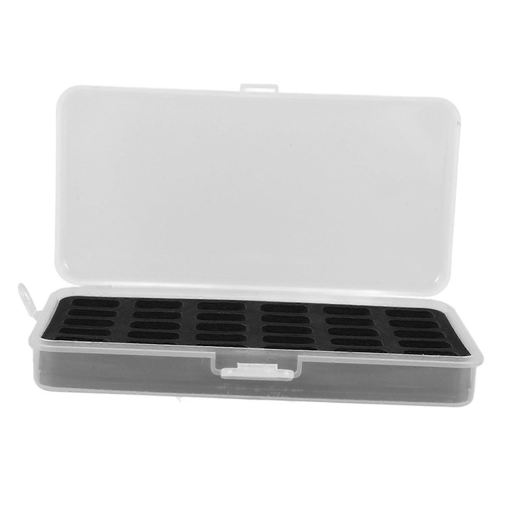 30Grid Bobbin Organizer with Foam Inserts, Clear Plastic Sewing Bobbin Storage Box for Tangle Threads