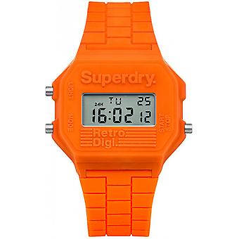 Superdry retro digi watch for Unisex Digital Quartz with Silicone Bracelet SYL201O