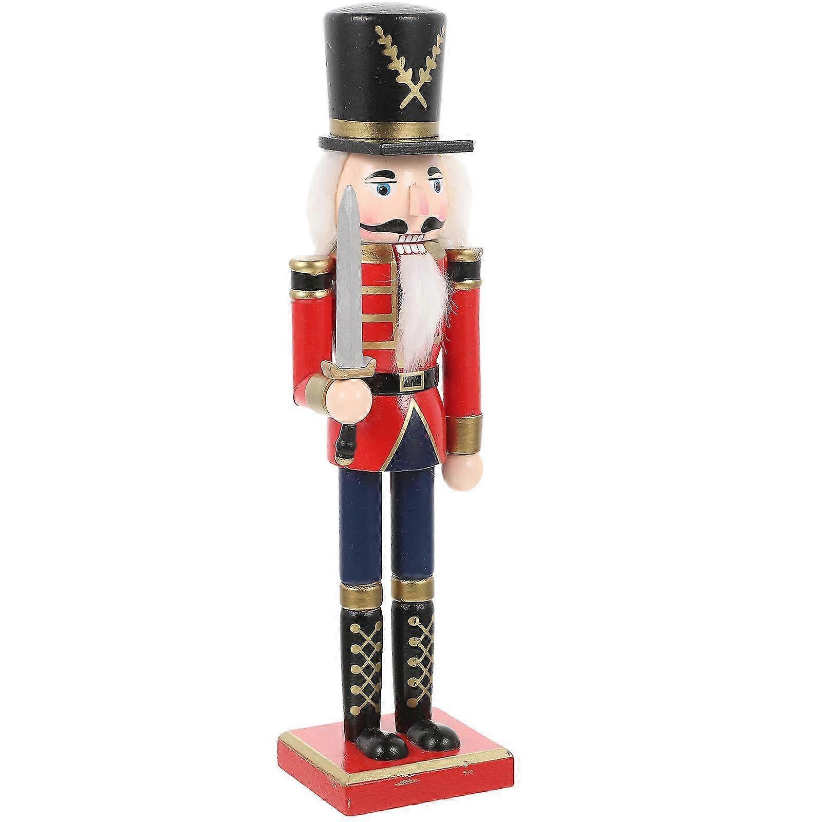 Wood Nutcracker Christmas Nutcracker compatible with Decor Red Figurine Decoration