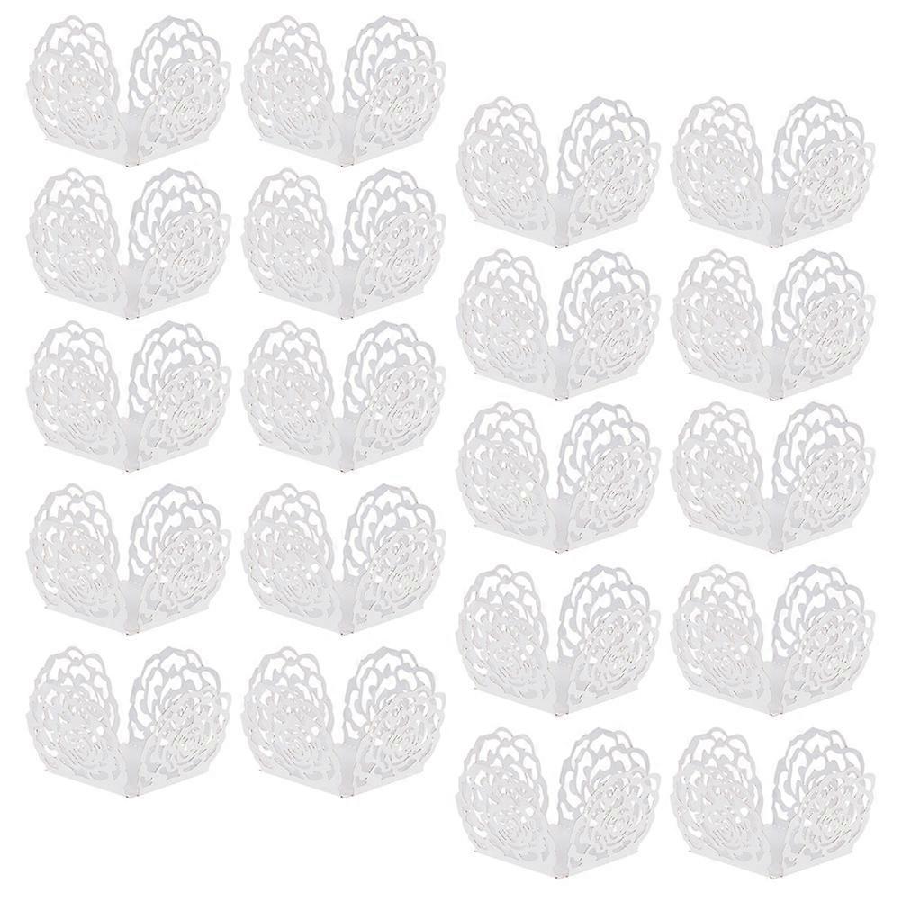 White Paper Chocolate Compartment Tray compatible with Storage Use 100Pcs Pack
