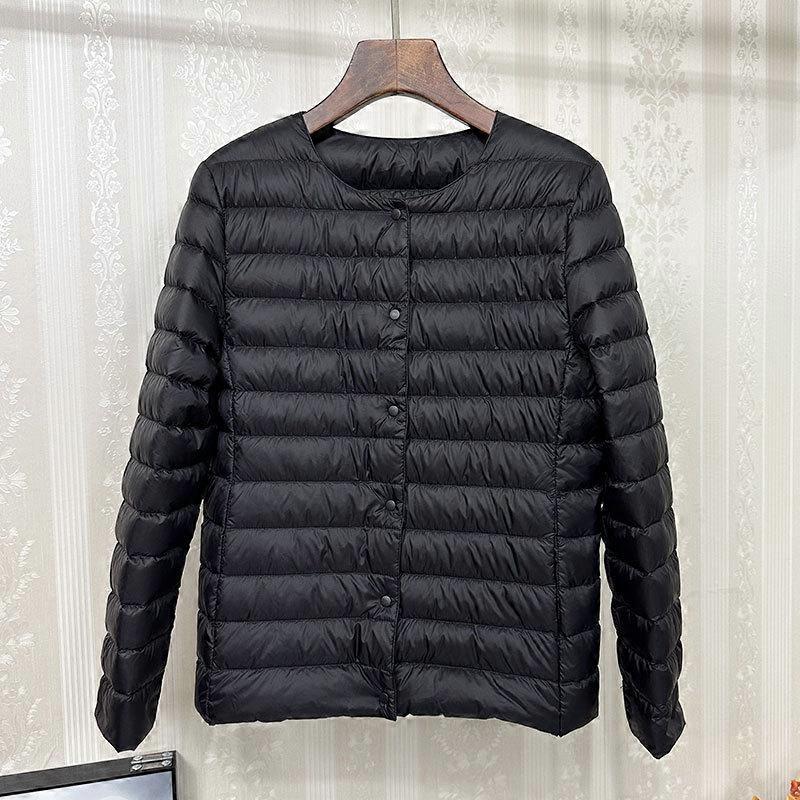White duck down jacket, outer wear, down liner, round neck variable V-neck jacket, women's new winter models