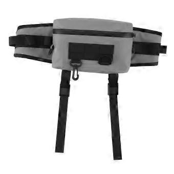 R10 2024 Fishing Fanny Pack Fishing Rod Holder Fishing Tackle Bag with Adjustable Strap Multi Function Outdoor Waterproof Fishing Waist Pack Gray
