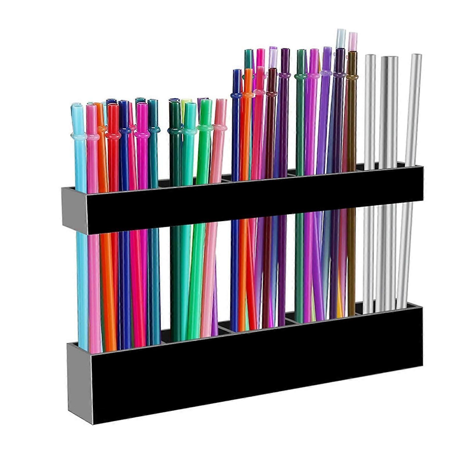 Storage Rack Transparent Acrylic Straw Compact Storage Rack for Small
