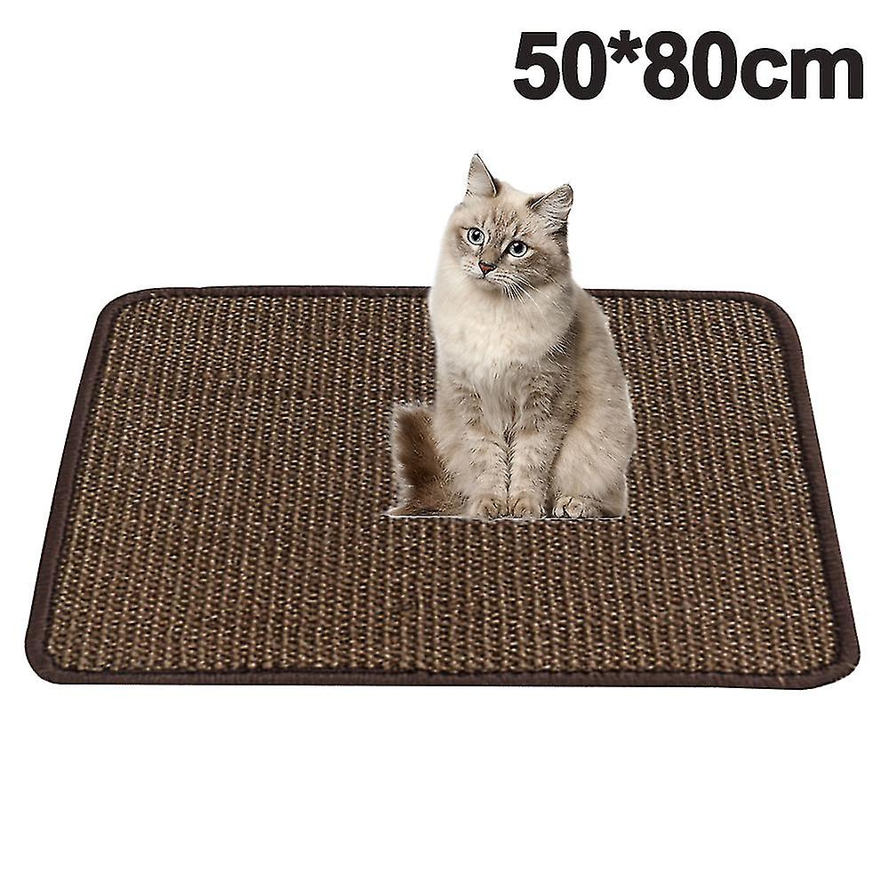 Cat Scratcher Pad, Natural Sisal Cat Scratch Mat, Clear Self-adhesive Cat Scratch