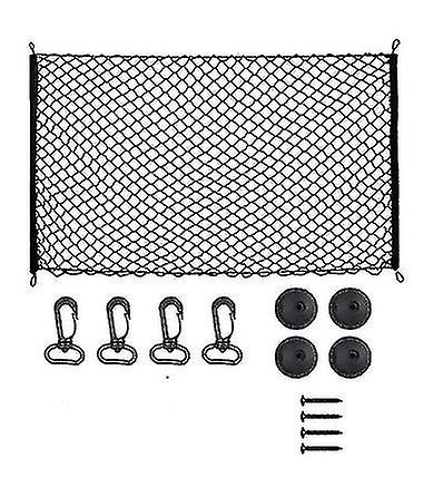 Car Trunk Storage Net - Elastic Flexible Nylon Fixed Luggage Net - Fits Most