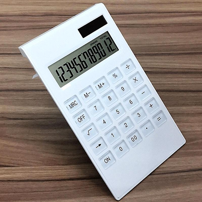 Acrylic Calculator,solar Power,12 Digits Lcd Display,modern Elegant Desk Accessory,office Home Electronics,business Gift Ideas,free Complimentary Styl