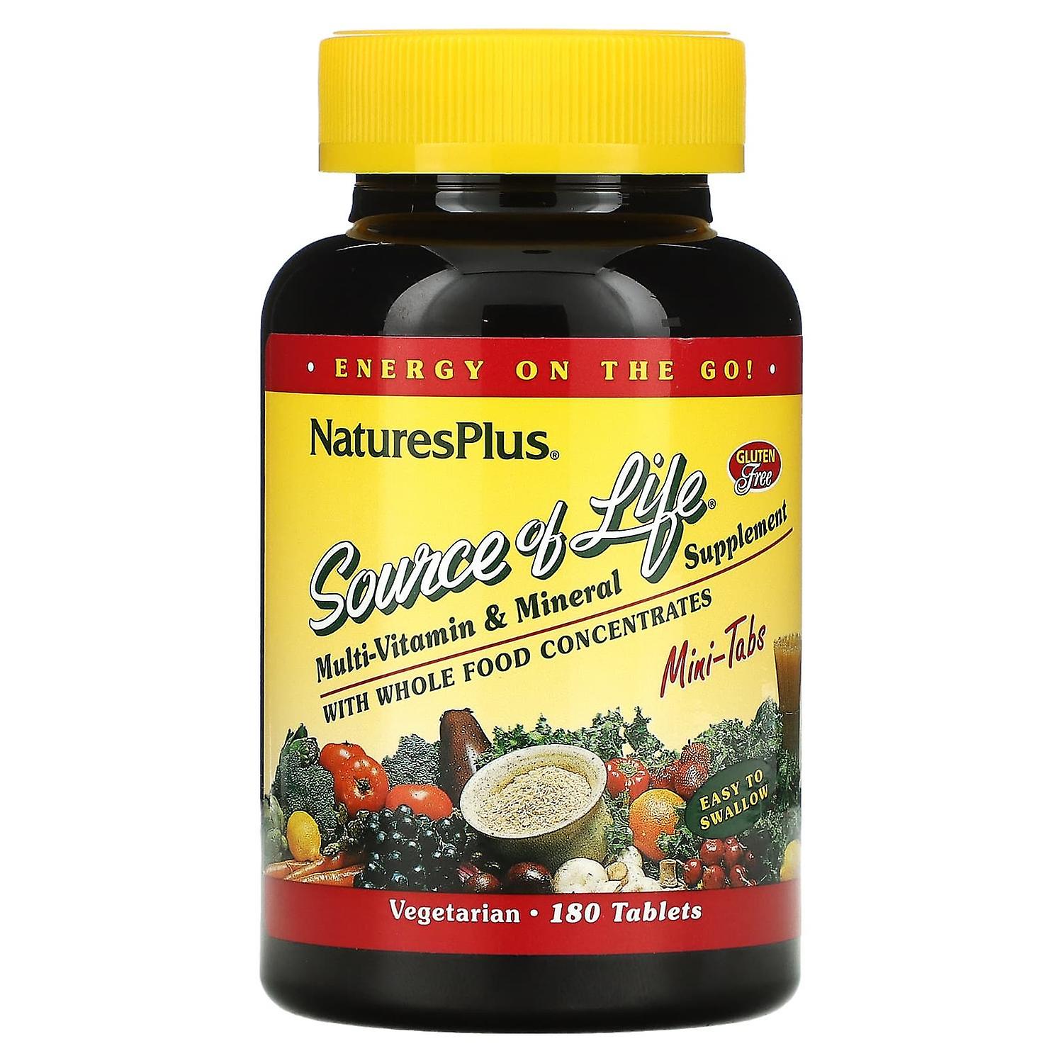 NaturesPlus, Source of Life, Multi-Vitamin & Mineral Supplement with Whole Food Concentrates, 180 Ta