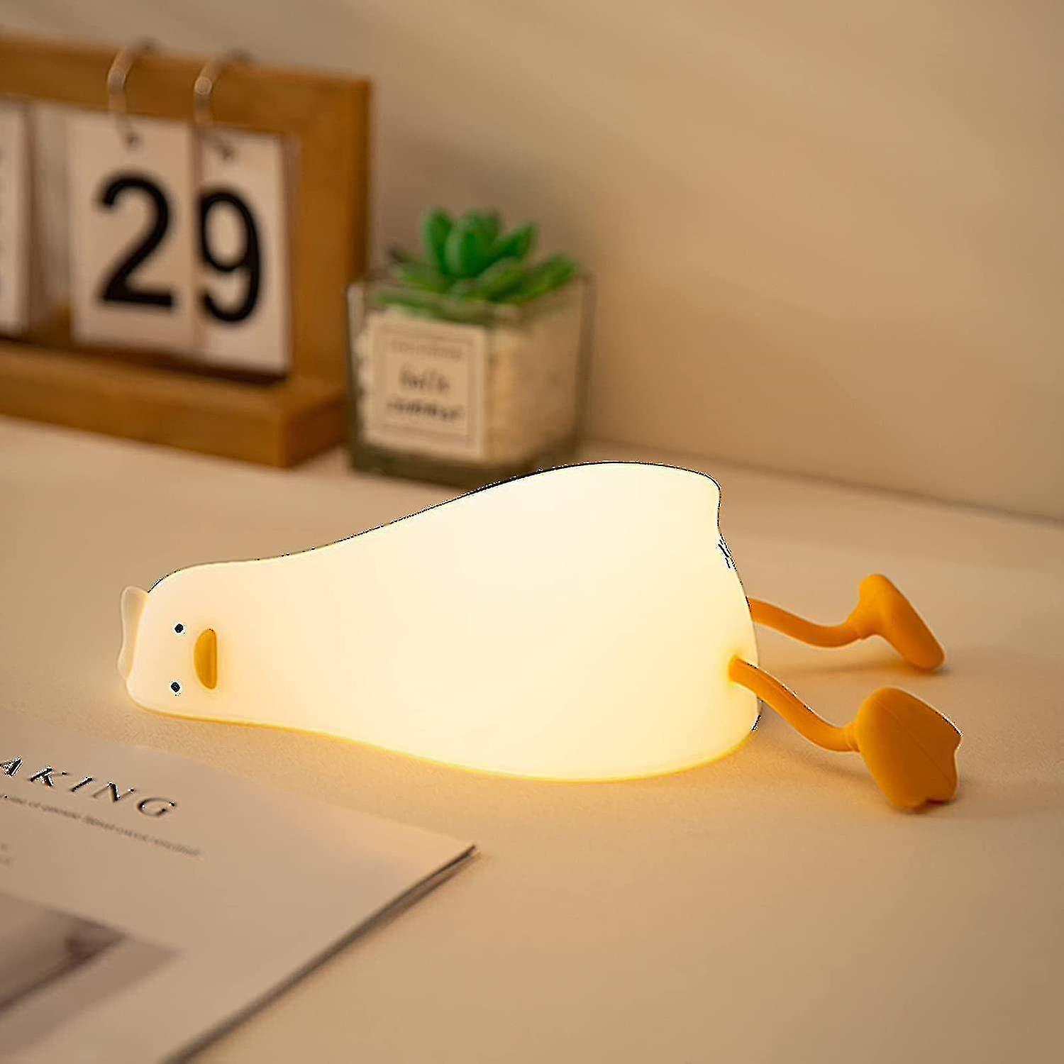 Lampka nocna Lying Flat Duck - lampa LED Squishy Duck, Cute