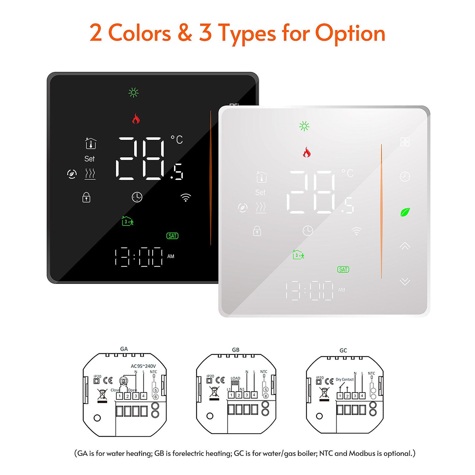 Wifi Smart Thermostat Temperature Controller Weekly Programmable Touch Control/ Mobile App/ Voice Control For Water Heating 5a