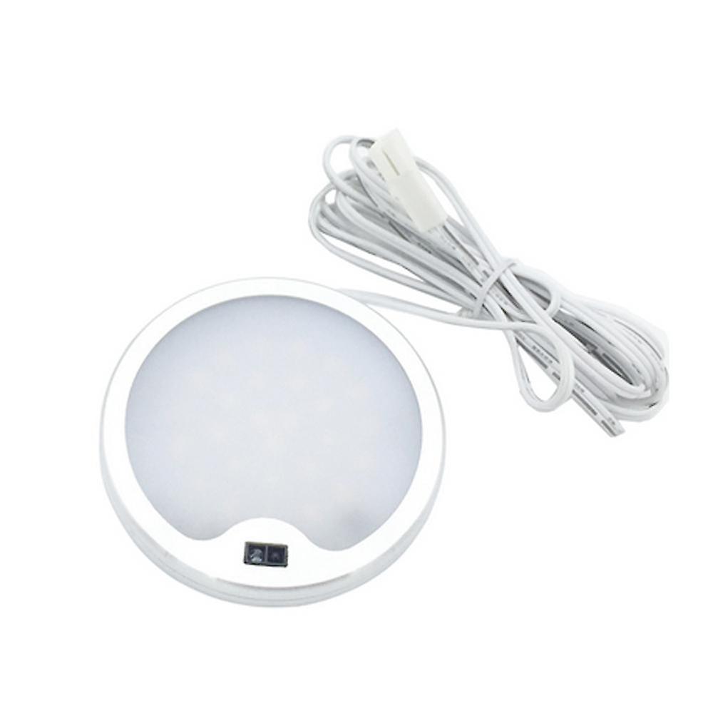 Dc12v 5w Round Hand Wave Sensor Led Cabinet Light For Kitchen, Wardrobe, Counter - Aluminum Finish