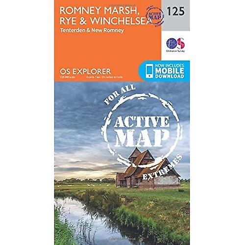 OS Explorer Map Active (125) Romney Marsh, Rye and Winchelsea (OS Explorer Active Map)