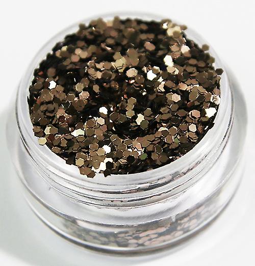 Brillo de uñas - Hexagonal - Marrón - 8ml - Glitter